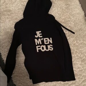 Zadig Black and White Hoodie with Graphic Text